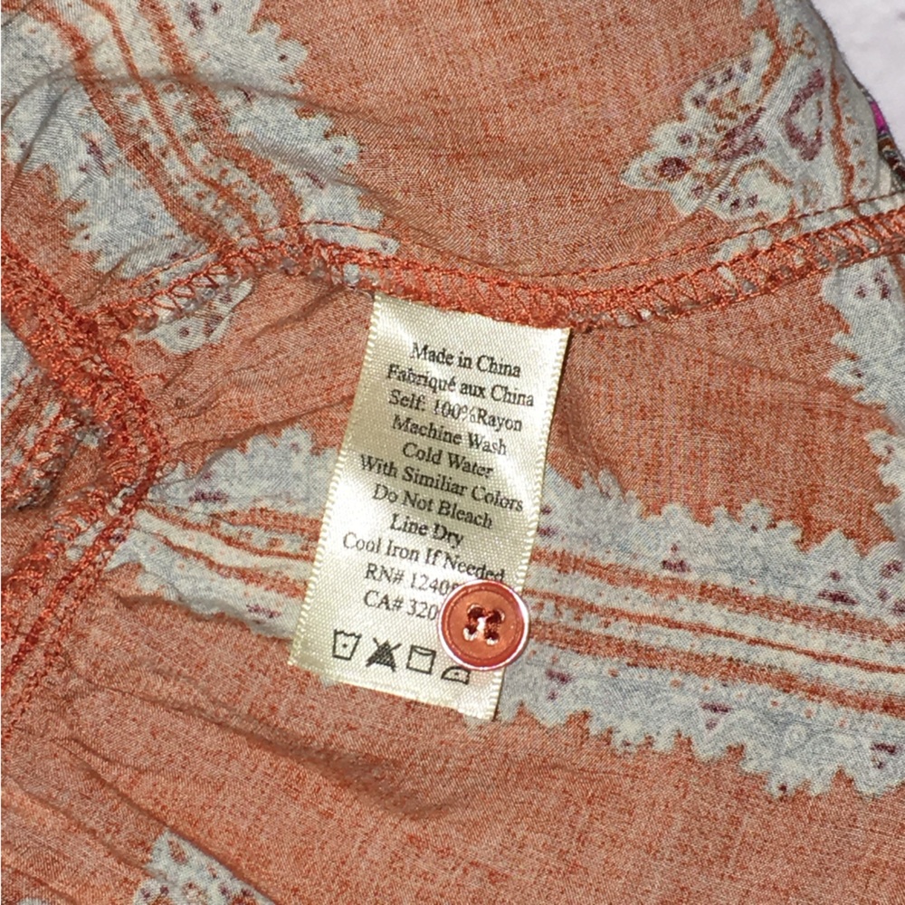Anthropologie PORRIDGE Isabel Orange Paisley Tie Waist Mini Dress Women’s Medium - Picture 13 of 15